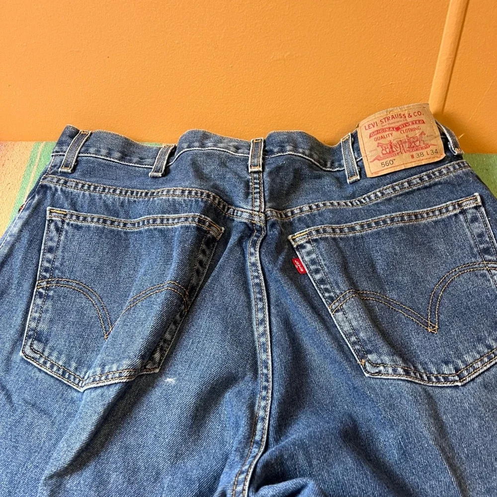 Levis 560 Comfort Fit Jeans Mens 38x34 Blue Tapered Leg Baggy Denim 560-0217